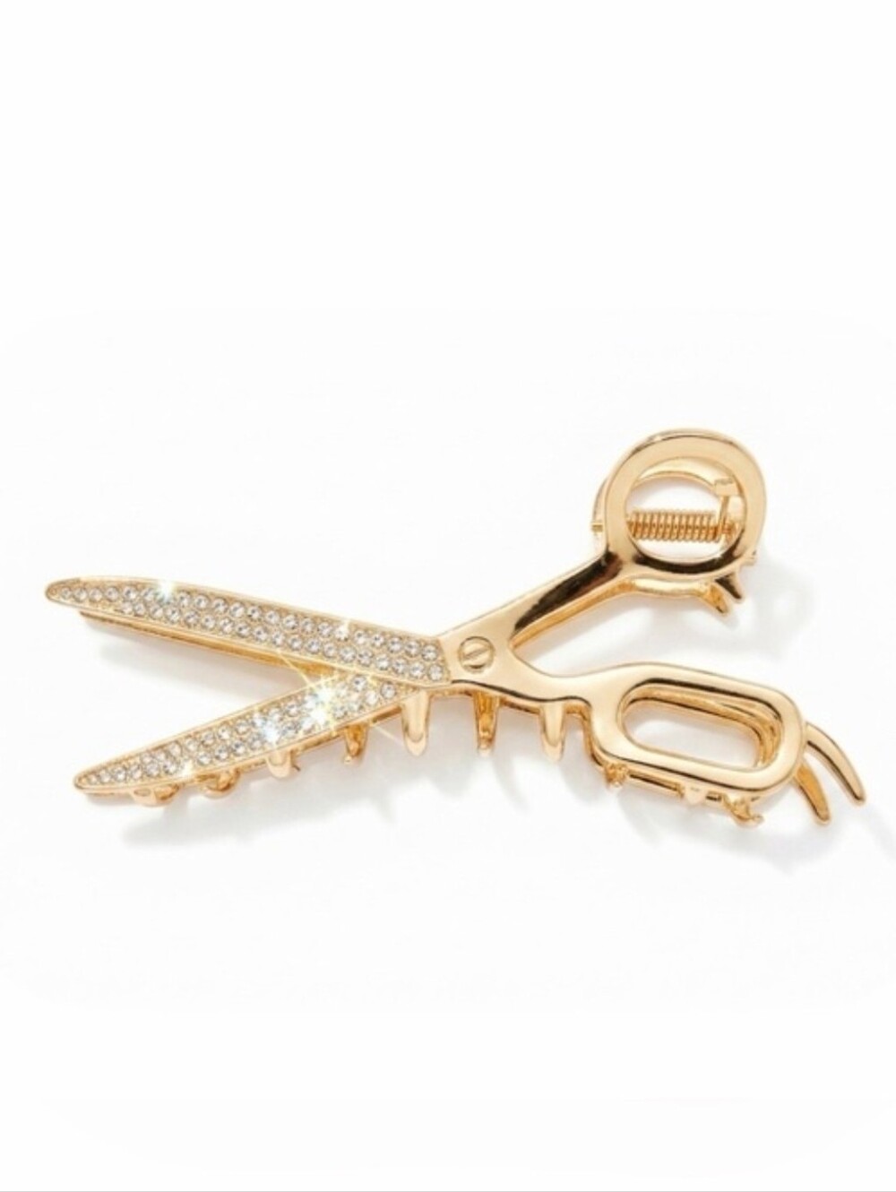 ✂️▪️Piper K ▪️Gold Toned Metal Scissors Hair Claw Clip w Rhinestones